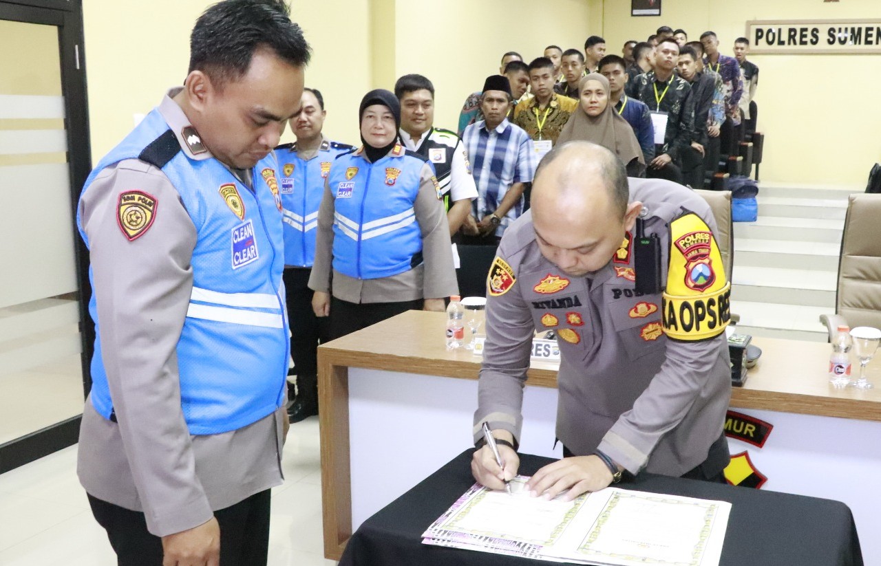 Transparansi Rekrutmen, Polres Sumenep Gelar Penandatanganan Pakta Integritas dan Pengambilan Sumpah
