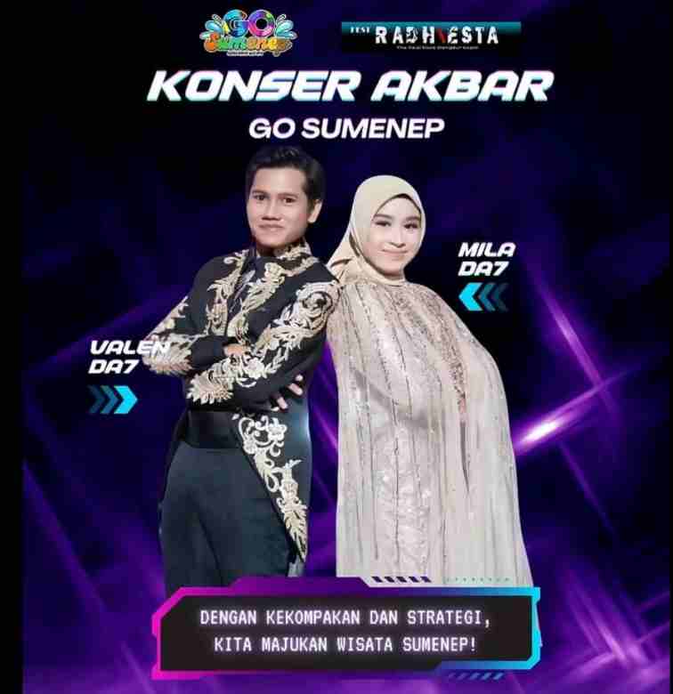 Radhiesta Production, Baznas dan Go Sumenep Hadirkan Valen–Mila DA7 Malam Nanti