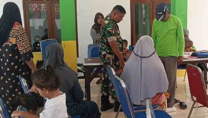 Babinsa Kawal Posyandu, Edukasi Cegah Stunting Digencarkan di Teja Barat
