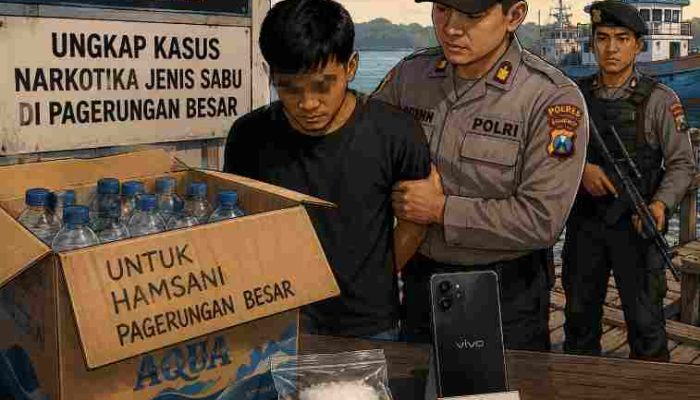 Sabu Disamarkan dalam Kardus Air Mineral, Pemuda Pagerungan Besar Diciduk di Dermaga