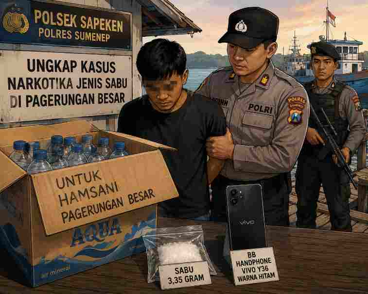 Sabu Disamarkan dalam Kardus Air Mineral, Pemuda Pagerungan Besar Diciduk di Dermaga