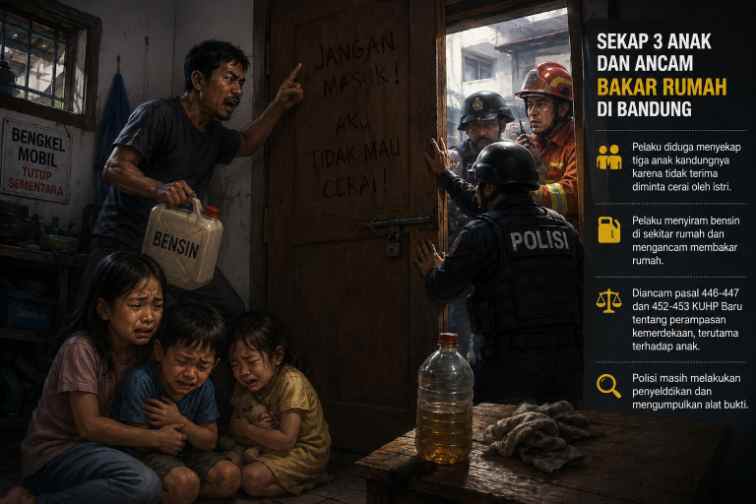 Sekap Tiga Anak Kandung, Pria di Bandung Terancam Jerat KUHP Baru